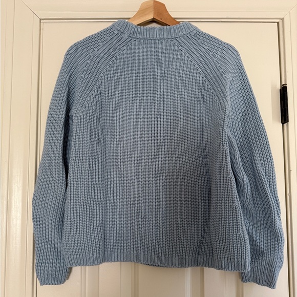 Quince Cotton Fisherman Sweater Size Small Sky Blue - Picture 2 of 3